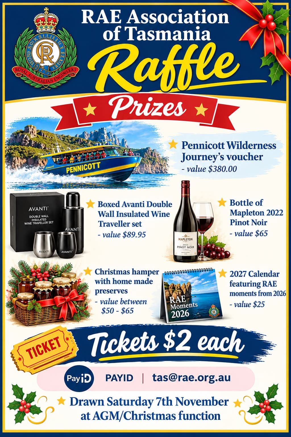 Raffle: RAE TAS Association Christmas Raffle 
